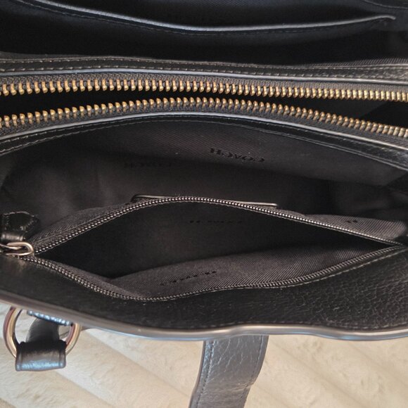 Coach Black Leather Studded Mercer 24 Satchel - Picture 12 of 12